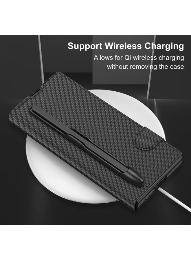 for Samsung Galaxy Z Fold 7 Case with S-Pen Pocket Luxury Leather Flip Magnetic All-Inclusive Protection Z Fold 7 S Pen Holder Case - Image 5