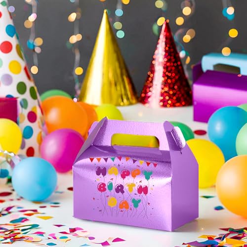 UnicoPak 30 Pack Purple Party Favor Bag Boxes, Gable Gift Boxes for Treats Goodies Cookies Candies, Ideal for Purple Party Favors, Theme Birthday Party, Valentine's Day, 6.5x3.5x3.5 Inches - Image 5
