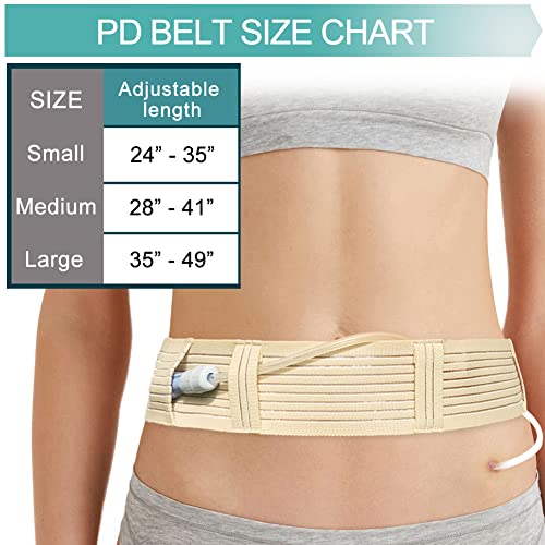 EaseToU Soft Breathable Peritoneal Dialysis Belt Adjustable PD Catheter Holder Accessories Discreet for Safety Secure Transfer Set Peg Feeding Tube Supplies Men Women Beige Large - Image 4