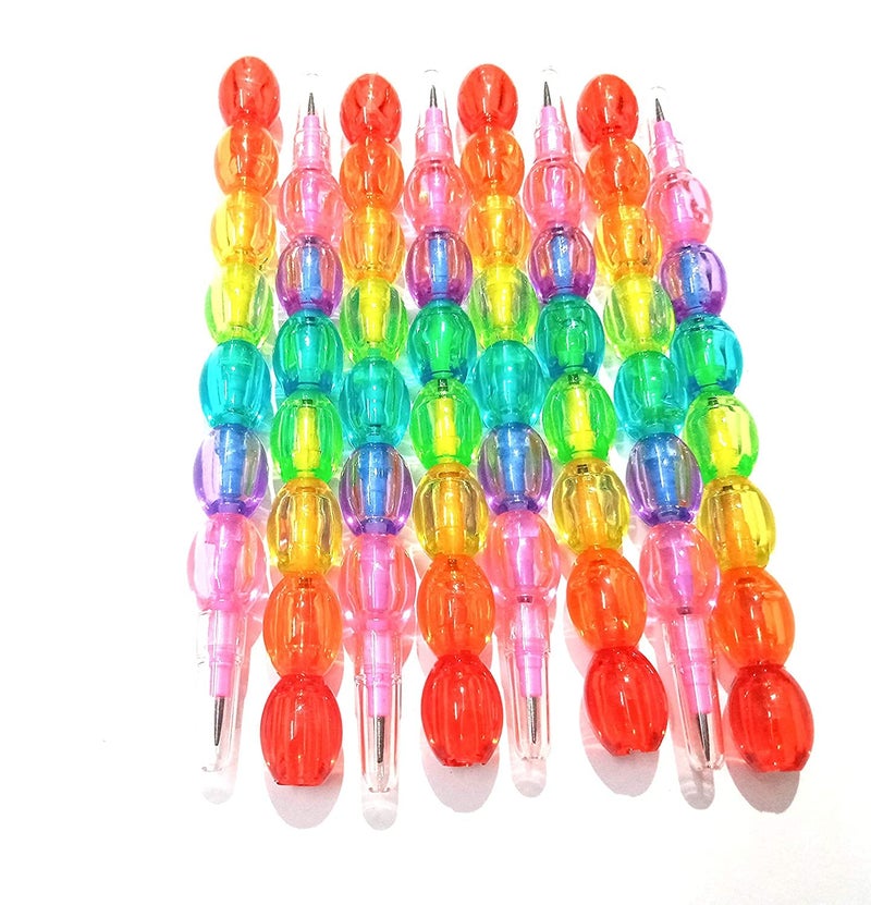 Hookcart 8 PCS Rainbow Color Brick Stacking NonSharpening Pencil for Kids Birthday Return Gift Pack of 8 PcsMulticolor