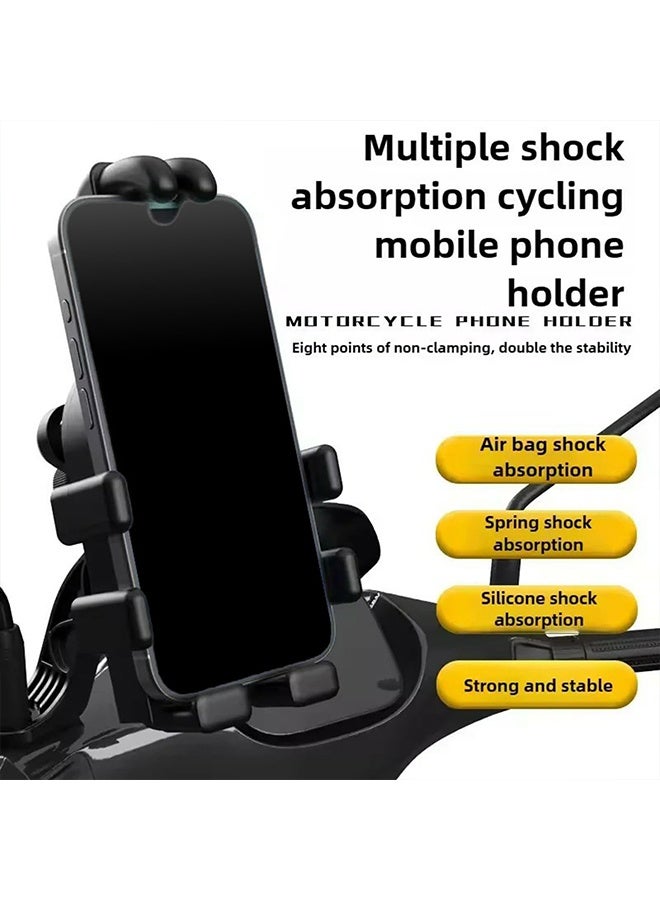 JIAROU Bicycle/motorcycle phone holder with super strong grip, equipped with shock absorber and safety lock, adjustable size, suitable for all smartphones. - Image 4