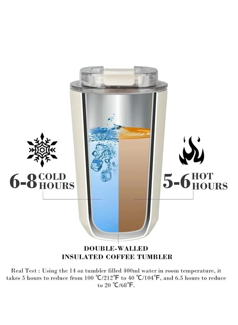 smeg 320ML Beverage Cup Travel Portable Car Drinking Cup Stainless Steel Vacuum Leak proof 320ML Coffee Thermos（Green） - Image 2