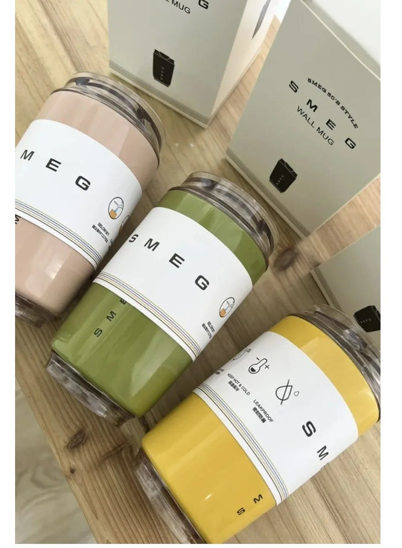 smeg 320ML Beverage Cup Travel Portable Car Drinking Cup Stainless Steel Vacuum Leak proof 320ML Coffee Thermos（Green） - Image 4