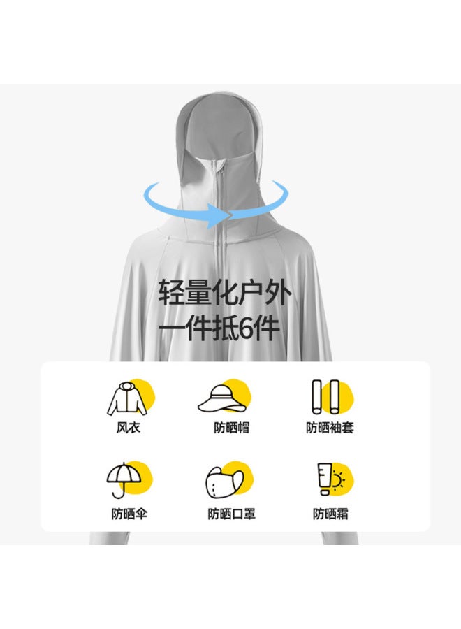 سمر ملابس حماية من شمس الصيف للنساء، سترة قصيرة قابلة للتنفس وعازلة للحرارة مع قلنسوة للحماية من الشمس UPF50، حماية من الأشعة فوق البنفسجية، حماية من الشمس في الهواء الطلق للبشرة - Image 2