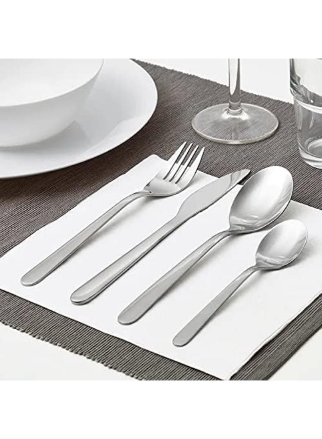 أيكيا طقم أدوات مائدة ستانلس ستيل 16  قطع شوكة  سكين ملعقة كبيرة  ملعقة صغيرة - Image 1