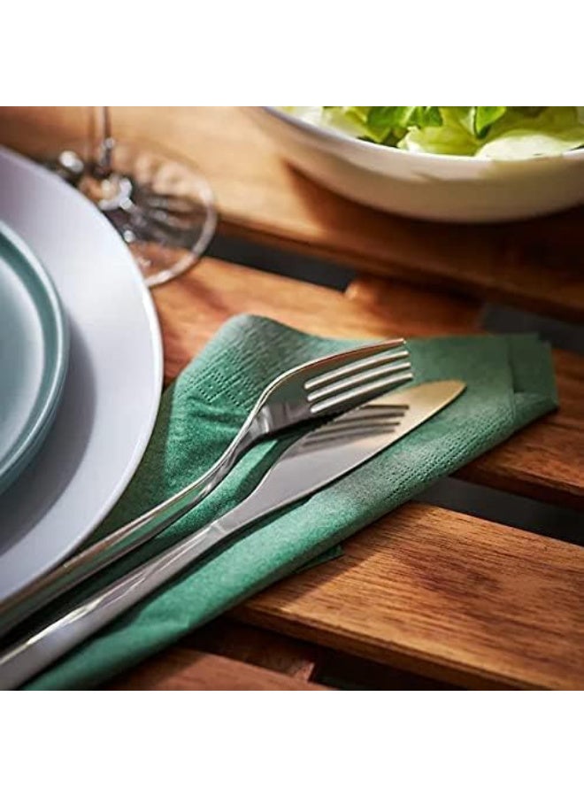 أيكيا طقم أدوات مائدة ستانلس ستيل 16  قطع شوكة  سكين ملعقة كبيرة  ملعقة صغيرة - Image 2