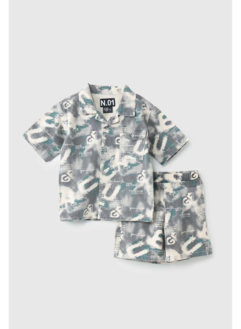 CN Jeans wear Kids Boys' Summer Camouflage Print Shirt and Shorts Set  - Image 1