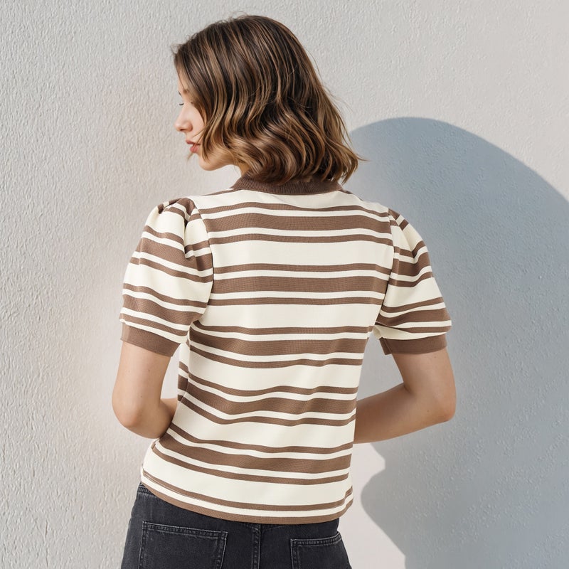 تواكستريمز تيشيرت بولو مخطط - Image 3