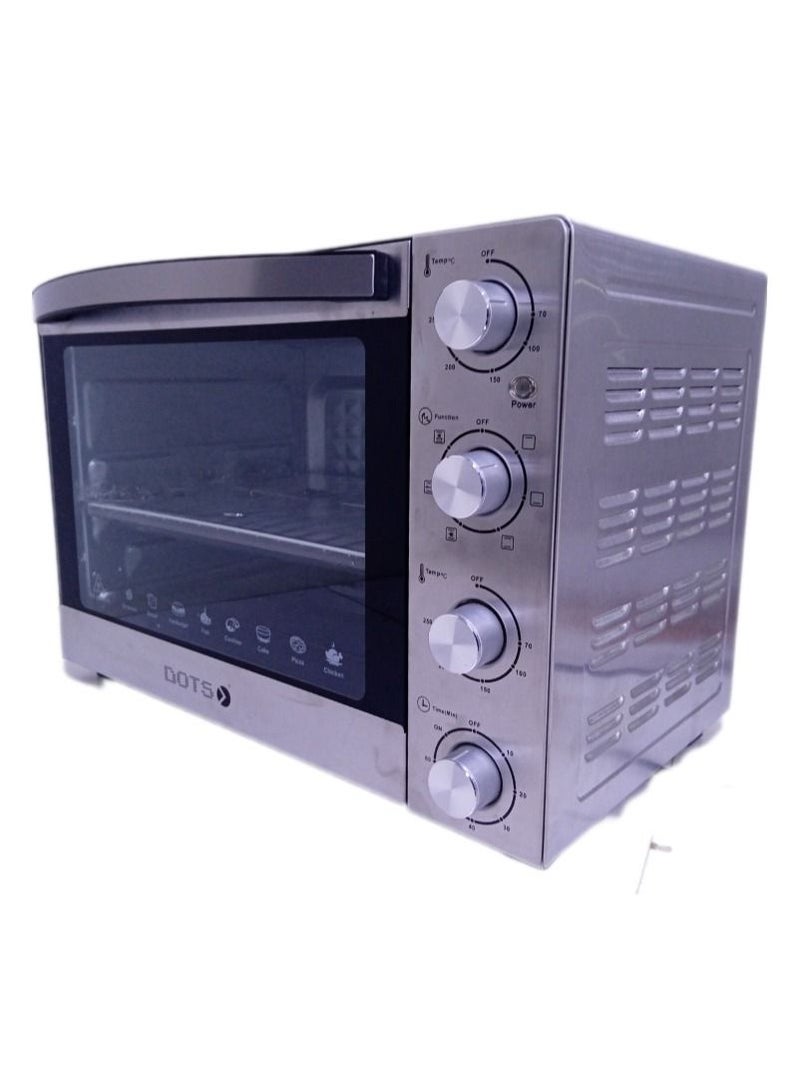 دوتس فرن كهربائي مع شواية ستيل فضي من دوتس بباب زجاجي بمفصل مزدوج , بسعة 60 لتر و 2200 واط - Image 1