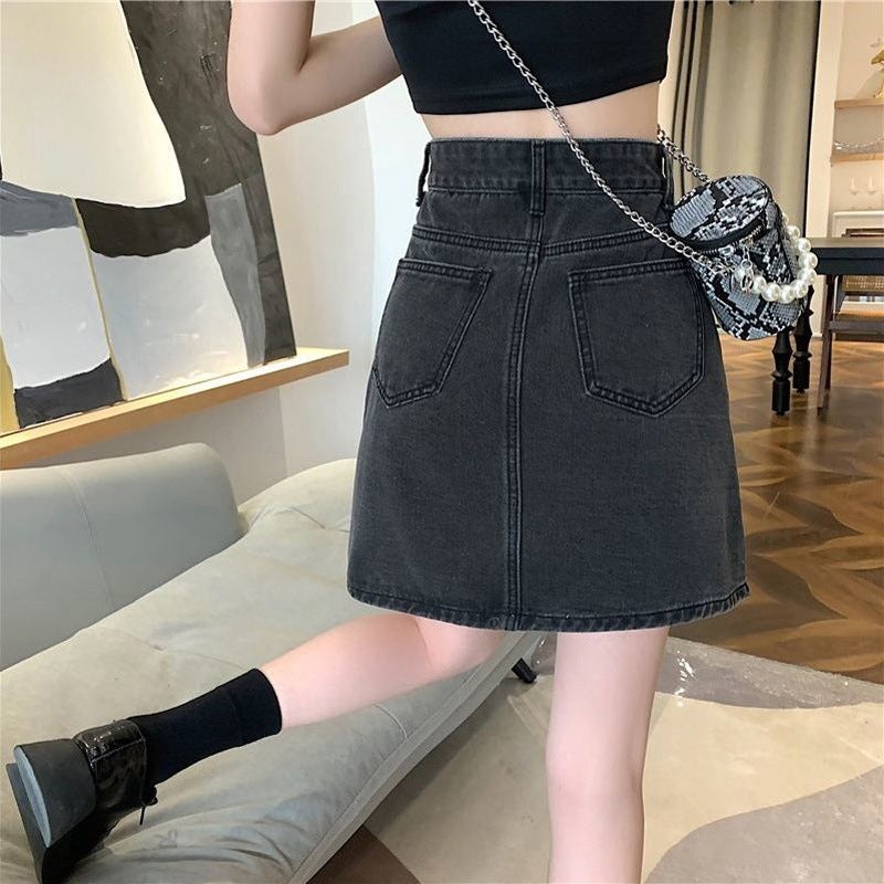 Women's High-Waist Denim A-Line Mini Skirt - Image 4