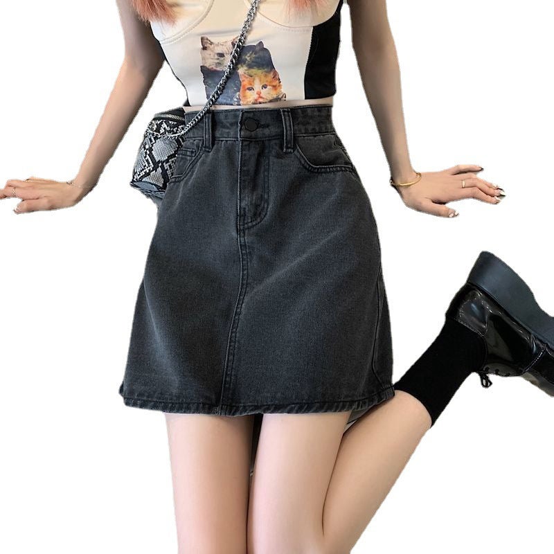 Women's High-Waist Denim A-Line Mini Skirt - Image 5