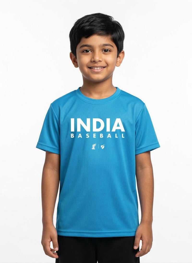 Baseball United India Baseball National Team Kids' Lifestyle T-shirt - Image 1