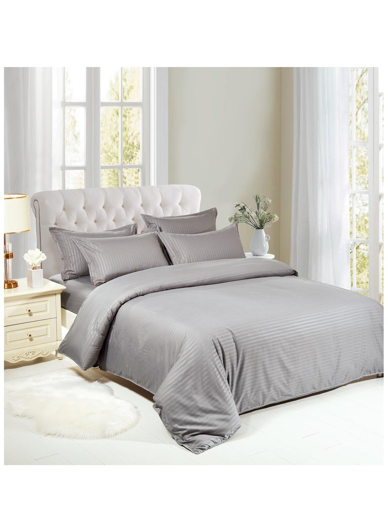 AL RAID - 6-Piece King Size Bed Sheet Set – Luxury Weave & Hidden Zipper Closure Include 1 Fitted Sheet with 1 Duvet Cover and 4 Pillow Cases 220x240cm - Image 1