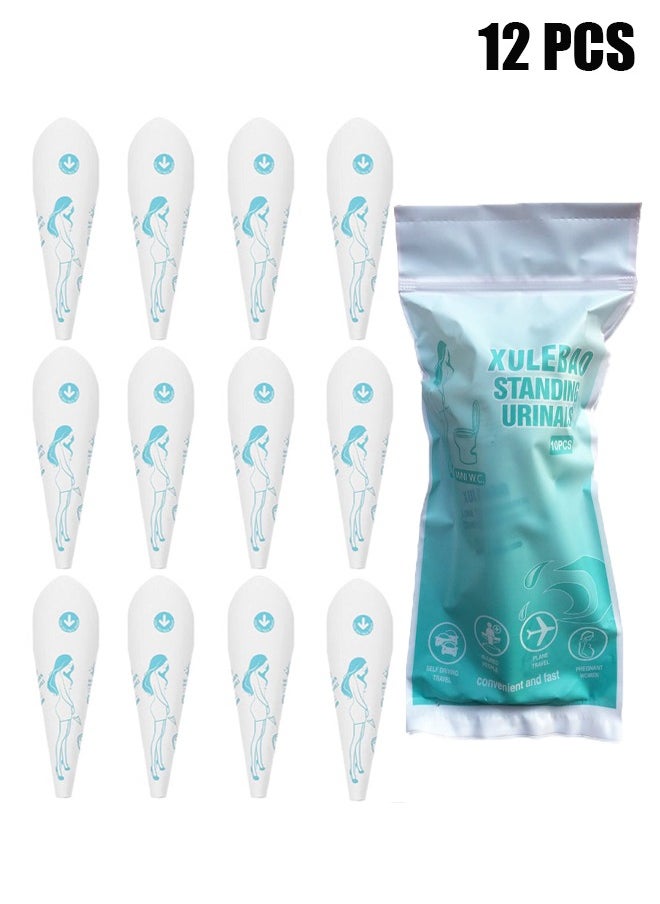 HY Disposable Female Urination Device Portable Girls Urinal Funnel Outside Pee Cup Waterproof Paper Standing Pee Disposable Cups for Camping, Hiking, Pregnant (White 12pcs)  - Image 1