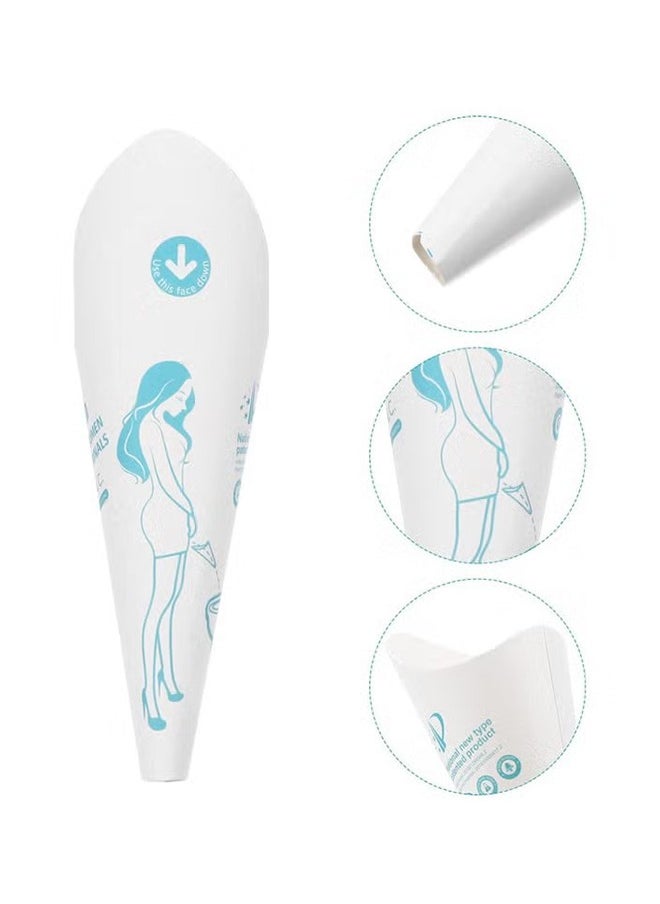 HY Disposable Female Urination Device Portable Girls Urinal Funnel Outside Pee Cup Waterproof Paper Standing Pee Disposable Cups for Camping, Hiking, Pregnant (White 12pcs)  - Image 5