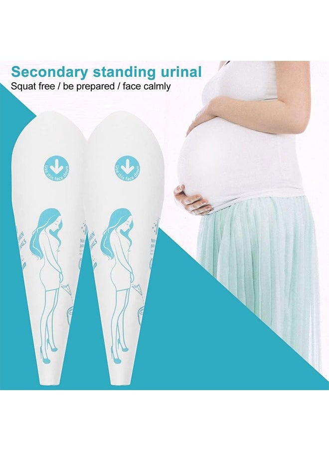 HY Disposable Female Urination Device Portable Girls Urinal Funnel Outside Pee Cup Waterproof Paper Standing Pee Disposable Cups for Camping, Hiking, Pregnant (White 12pcs)  - Image 4