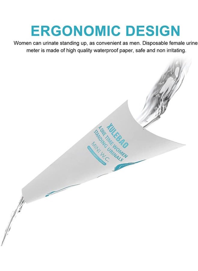 HY Disposable Female Urination Device Portable Girls Urinal Funnel Outside Pee Cup Waterproof Paper Standing Pee Disposable Cups for Camping, Hiking, Pregnant (White 12pcs)  - Image 2