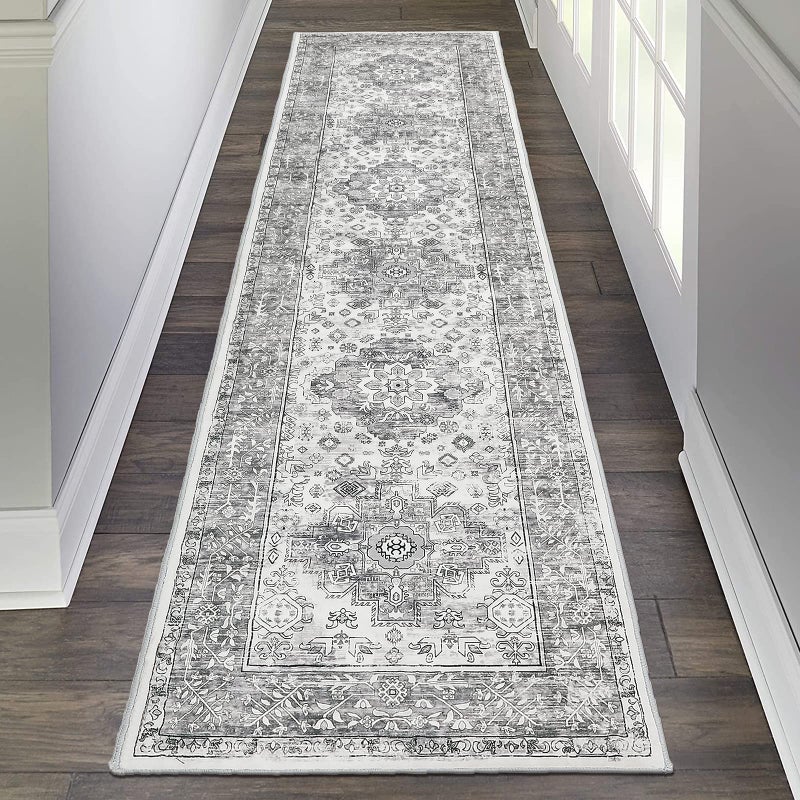 PAUWER Pauwer Boho Hallway Runner Rug 2x8 Washable Entryway Area Rugs Non Slip Farmhouse Vintage Floor Mat Carpet Runner for Hallways Laundry Room Kitchen Bathroom Bedroom