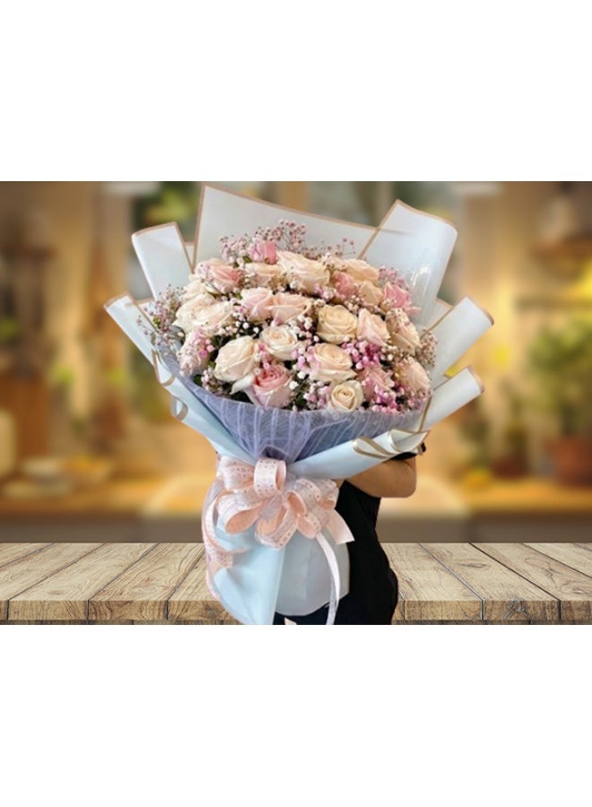 Pastel Rose & Baby Breath Dream
