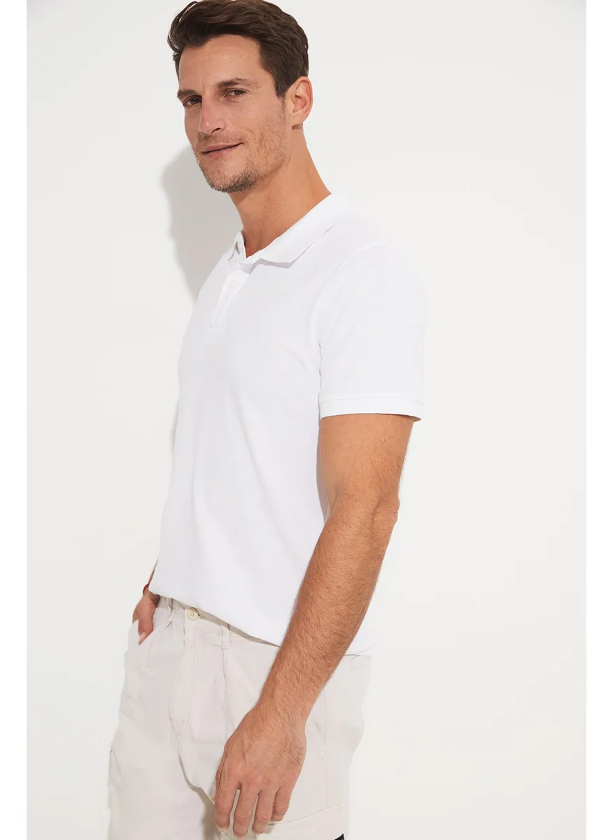 JUNE Men's Regular Fit 100% Cotton Polo Neck T-Shirt