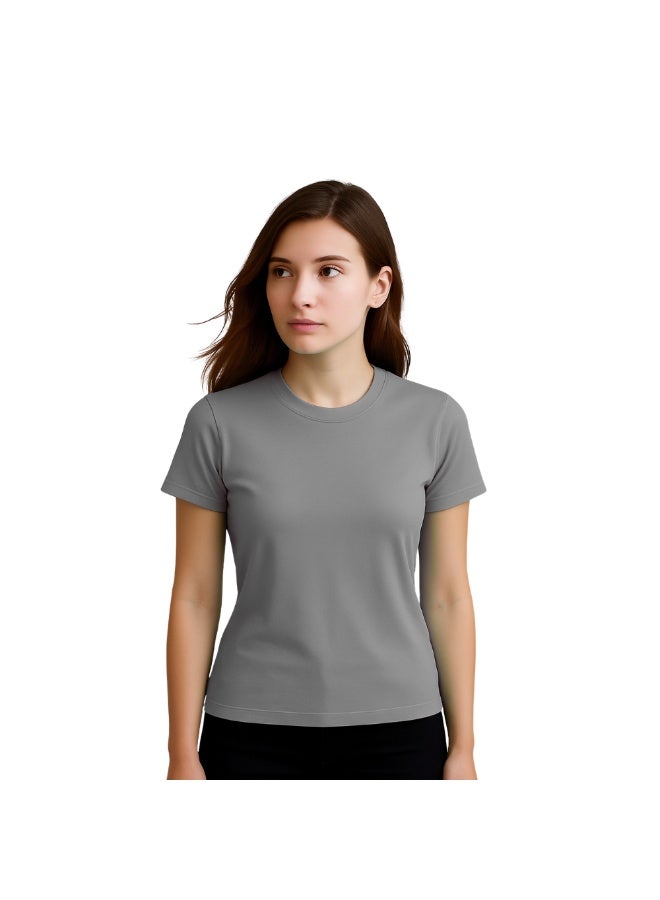 برينت شوب فور مي تي شيرت نسائي ممشط برقبة مستديرة للبالغين، 190 جرام لكل متر مربع، قطن خالص، ألوان أساسية - Image 2