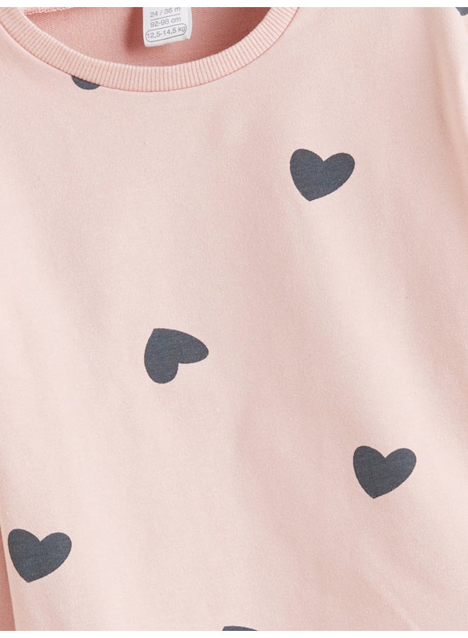 LC WAIKIKI Crew Neck Printed Baby Girls Sweatshirt and Tights 2 Pack - Image 3