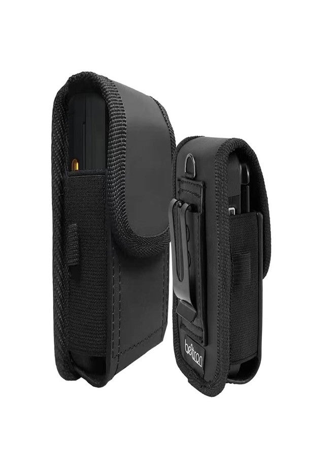 جراب BELTRON الجلدي العمودي لهاتف CAT S22 القابل للطي/Sonim XP3 Plus/XP3 Plus 5G X320، يتميز بحلقة حزام متينة، ومشبك حزام معدني، وإغلاق مغناطيسي مزدوج. - Image 1