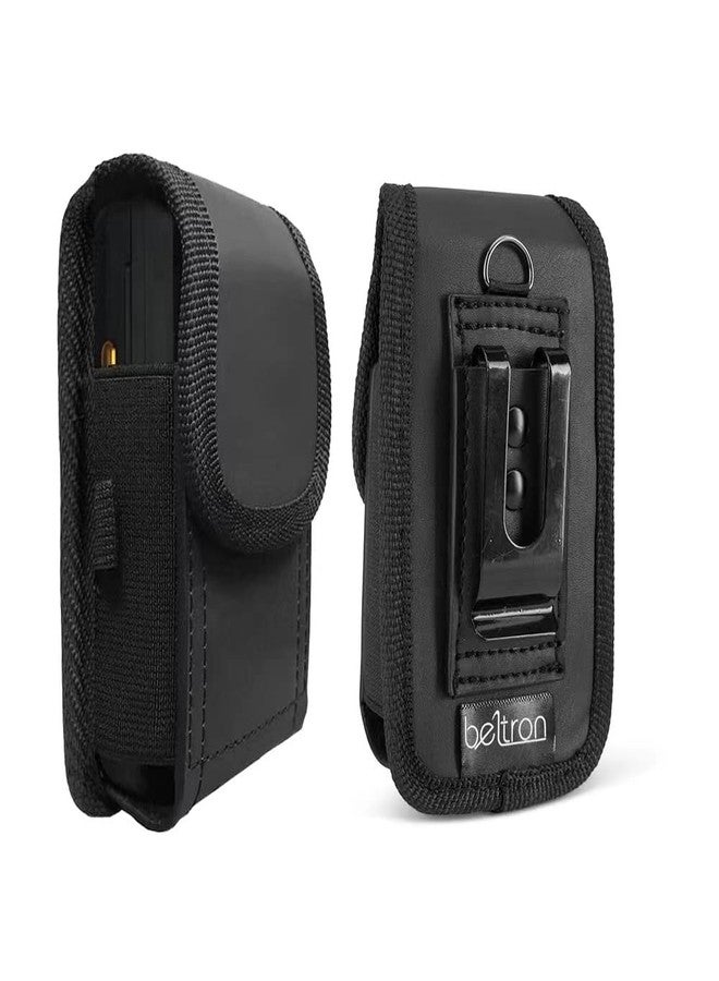 جراب BELTRON الجلدي العمودي لهاتف CAT S22 القابل للطي/Sonim XP3 Plus/XP3 Plus 5G X320، يتميز بحلقة حزام متينة، ومشبك حزام معدني، وإغلاق مغناطيسي مزدوج. - Image 2
