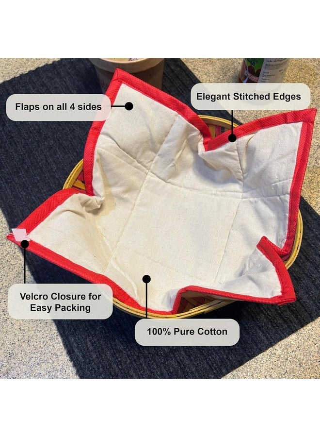 Blendmix غطاء خبز روتي من بليندمكس (عبوة من 4) - 100% قطن، قابل لإعادة الاستخدام، صحي، غلاف تيفين وغطاء تورتيلا للروتي الساخن والطازج - Image 4