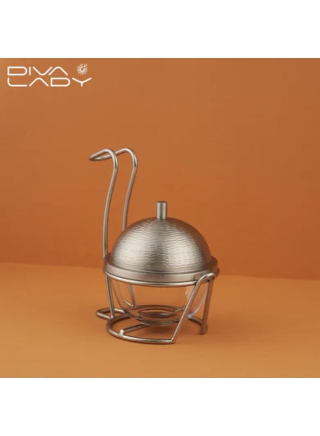 DIVA LADY 🍬 DIVA LADY Luxury Serving Bowl – Elegant Silver Design for Dates, Nuts, and Sweets ✨ - Image 2
