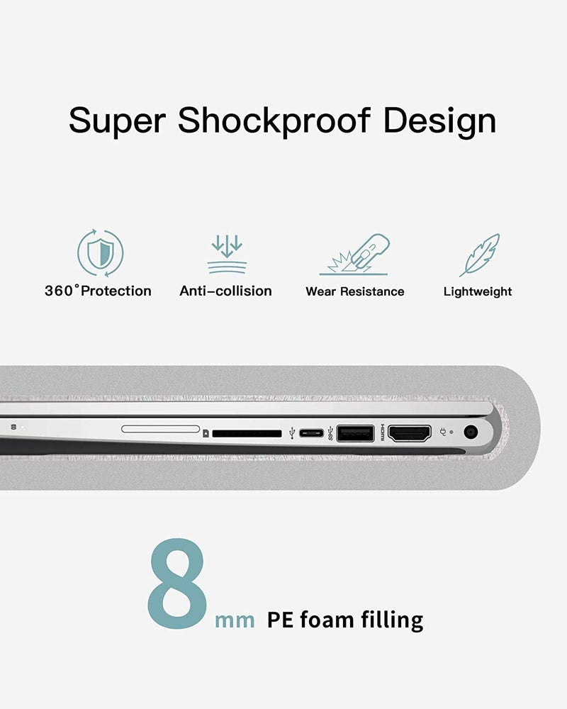 MOCA 13 inch Laptop Carrying Case Sleeve Bag for 13-inch MacBook Air M1/A2337 A2179 A1932, MacBook Pro M1/A2337 2016-2021, 12.3 Surface Pro X/7/6/5/4, 12.9 iPad Pro, XPS 13 inch Laptop Sleeve Bag - Image 3