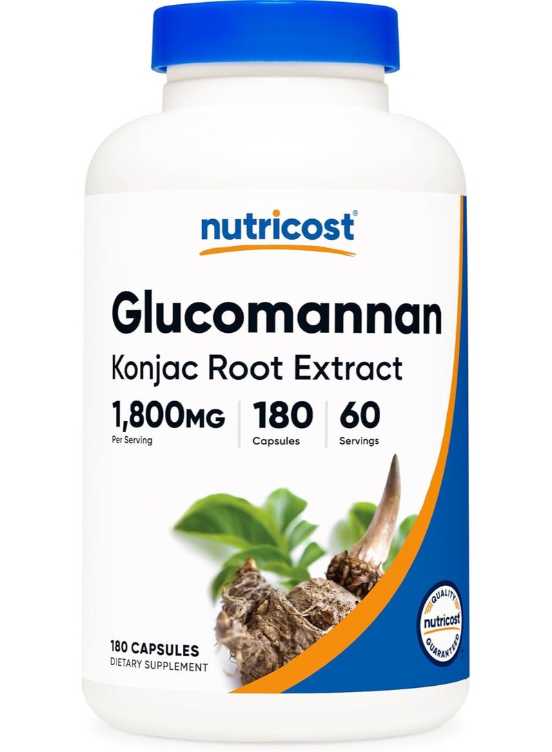 جلوكومانان 1800 ملغ لكل حصة، 180 كبسولة تكفي لمدة شهرين - Image 1