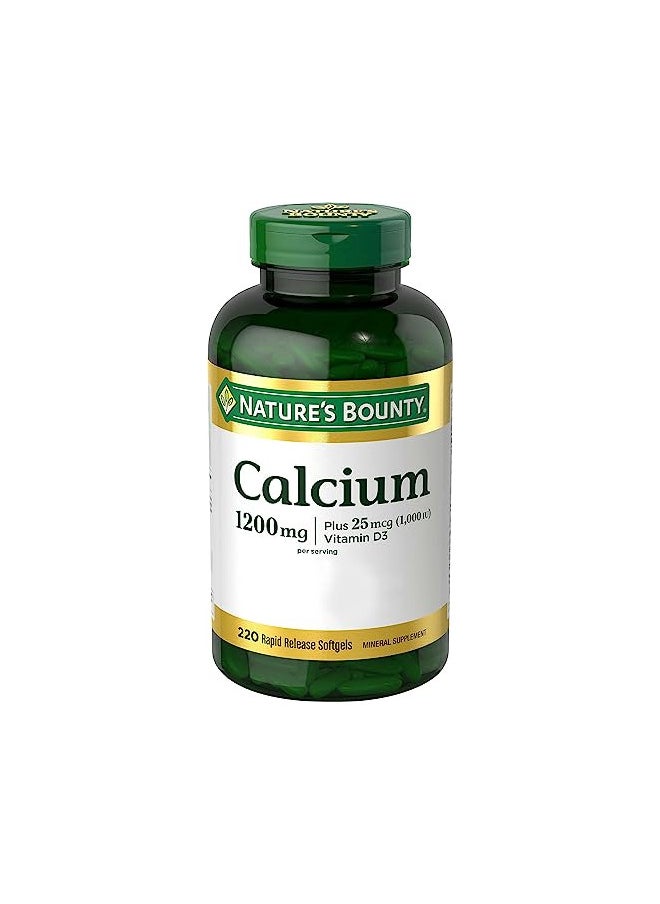 NATURE'S BOUNTY - Natures Bounty Calcium 1200 mg With Vitamin D3, Bone Health & Immune Support, 1000 IU, 220 Softgels - Image 1