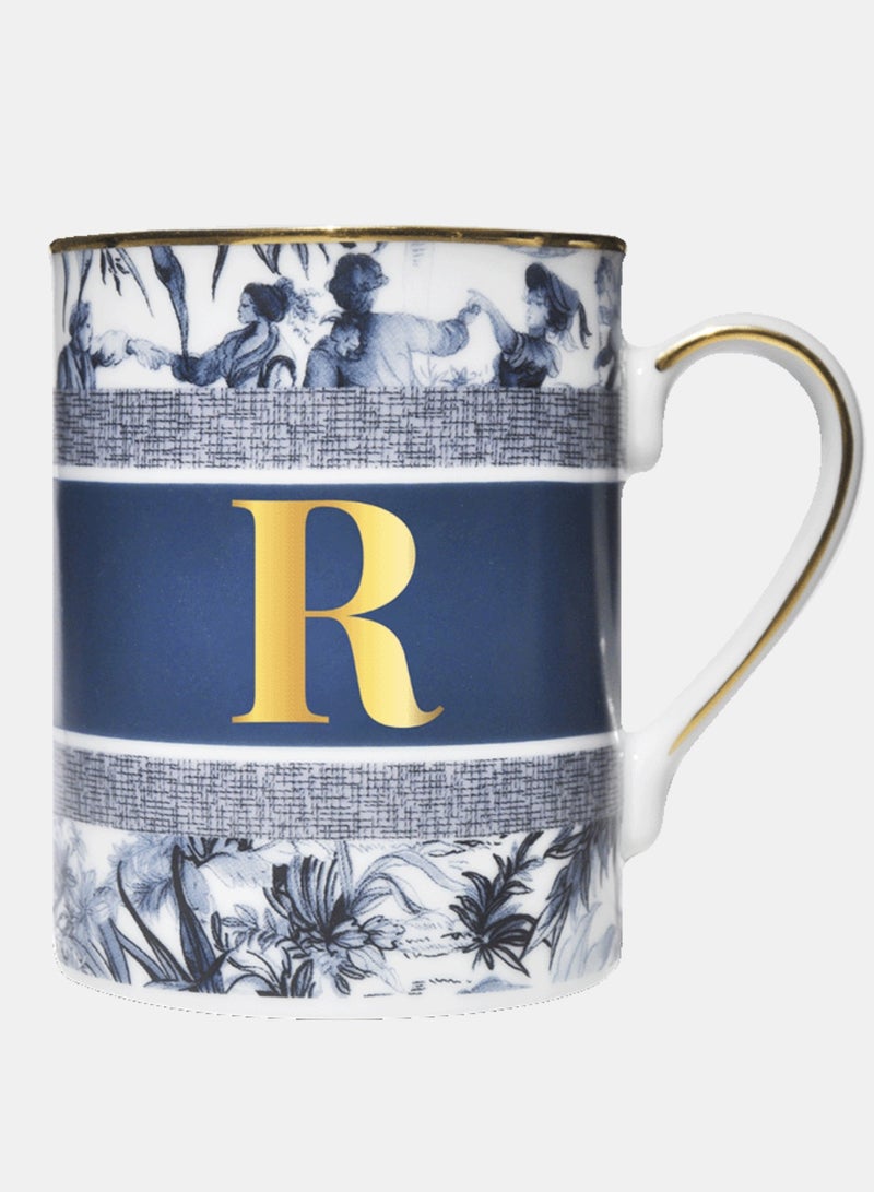 Baci milano Porcelain Coffee Mug - Letter R (10.5 cm), Alphabet Mug with Gold Trim, Customized Mug for Coffee or Tea, Versailles-Inspired Design, Gifts for Women (Incl Gift Box)  - Image 1