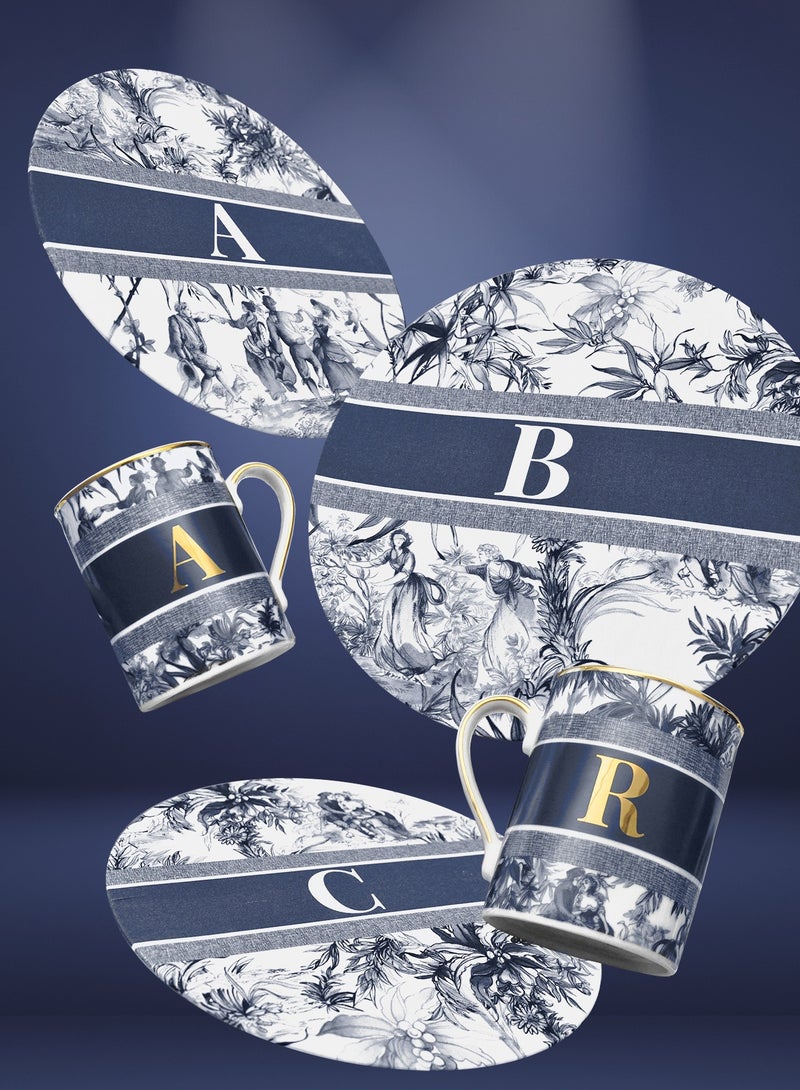 Baci milano Porcelain Coffee Mug - Letter R (10.5 cm), Alphabet Mug with Gold Trim, Customized Mug for Coffee or Tea, Versailles-Inspired Design, Gifts for Women (Incl Gift Box)  - Image 2