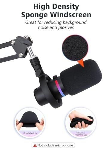 SUNMON HyperX DuoCast Pop Filter Compatible with HyperX Duo Cast Microphone, Mic Windscreen Pop Filter Reduce Noise and Plosives, DuoCast Mic Cover Foam By SUNMON - Image 3