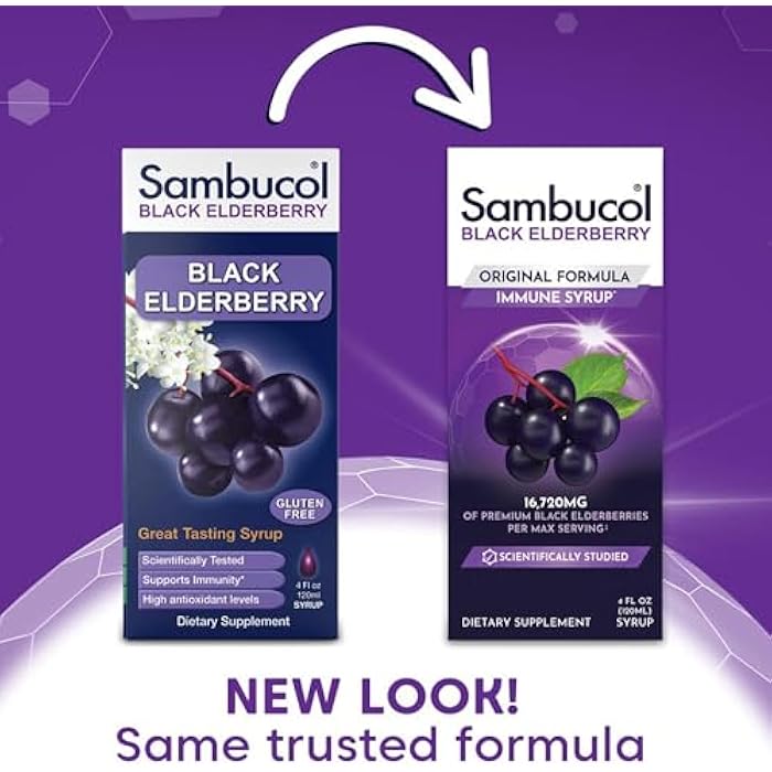 Sambucol Black Elderberry Syrup - Sambucus Elderberry Syrup for Adults Immune Support, Elderberry Liquid, Elderberry Extract, Gluten Free - 7.8 Fl Oz - Image 2