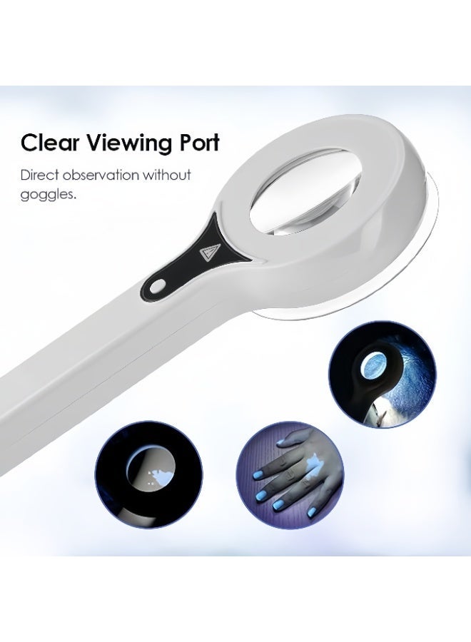 Wood's Lamp Skin Analyzer – 395nm UV Detection Flashlight with 3x Magnifying Lens; Suitable for Facial Esthetician Skin Analysis and Pet Urine/Fungal Detection; Rechargeable, White. - Image 3