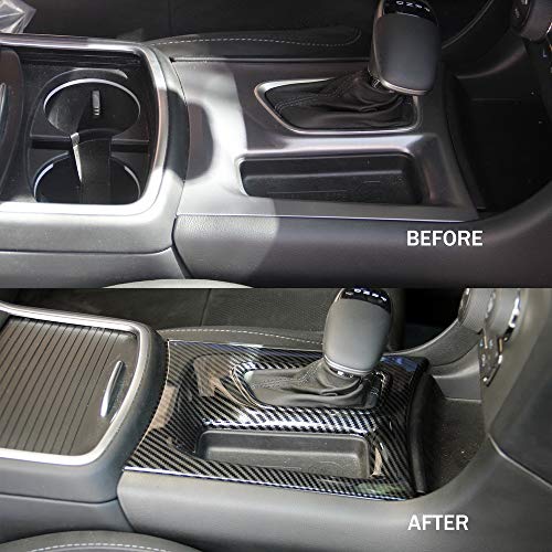 crosselec Carbon Fiber Central Control Gear Shift Panel Trim Fit for Dodge Charger 2015+ (black) - Image 3