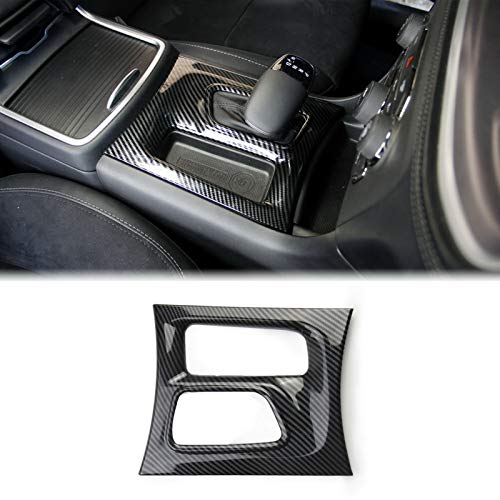 crosselec Carbon Fiber Central Control Gear Shift Panel Trim Fit for Dodge Charger 2015+ (black) - Image 1