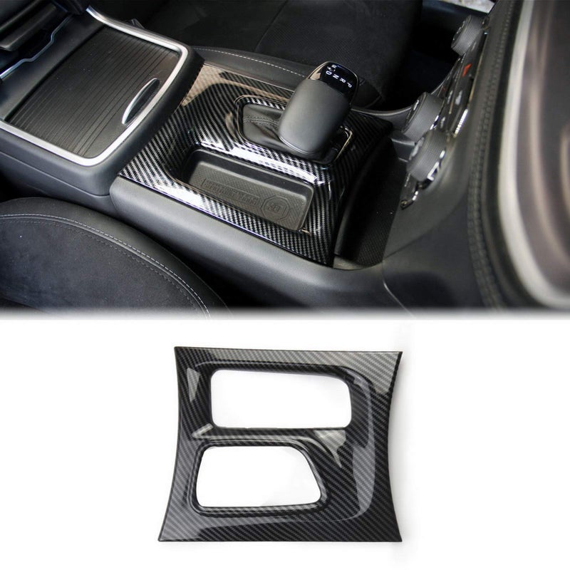 crosselec Carbon Fiber Central Control Gear Shift Panel Trim Fit for Dodge Charger 2015+ (black) - Image 5