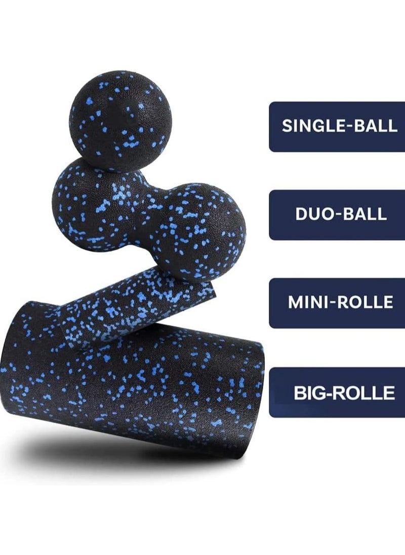 PYC Foam Roller - 4 in 1 High Density Foam Roller Set for Leg Back Neck Pain and Muscle Exercise, Yoga Foam Roller for Physical Therapy Core Pain Relief Deep Tissue Massage  - Image 2