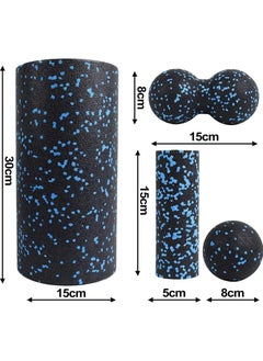 PYC Foam Roller - 4 in 1 High Density Foam Roller Set for Leg Back Neck Pain and Muscle Exercise, Yoga Foam Roller for Physical Therapy Core Pain Relief Deep Tissue Massage  - Image 4