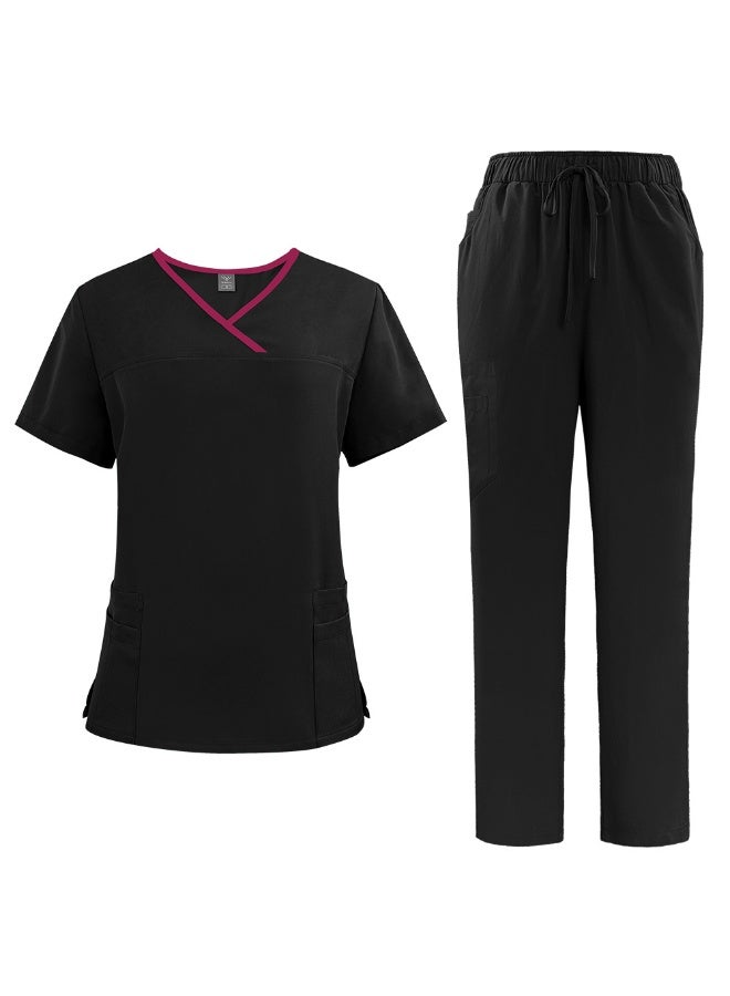 NIBEMINENT Solid Color Breathable Nursing Scrubs Women Uniforms Elasticity Pet Clinic Nurse Workwear Medical Doctor thin Clothing - Image 1