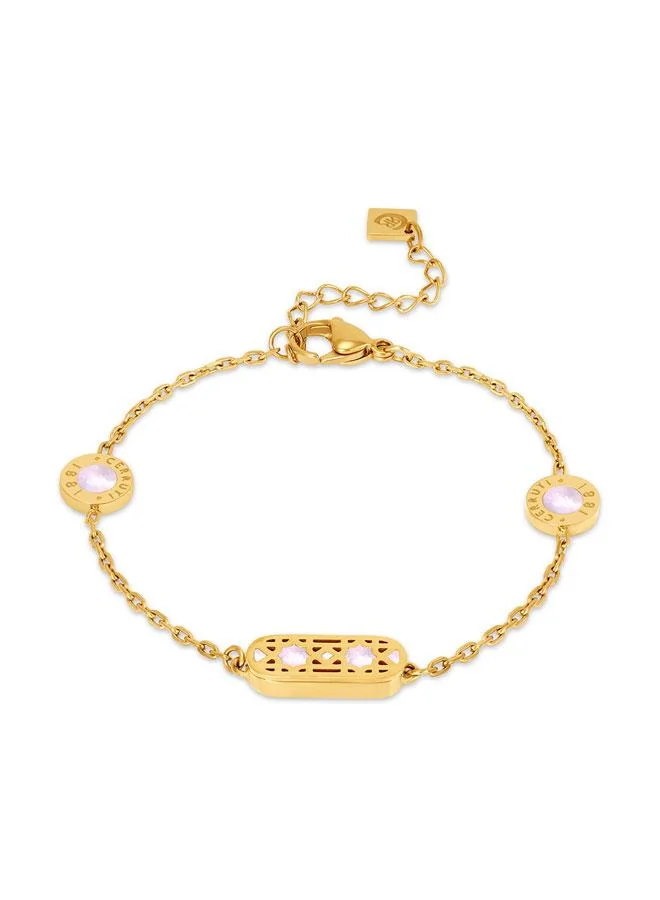 شيروتي 1881 سوار سلسلة باميلا مطلي بالذهب من الفولاذ المقاوم للصدأ للنساء  مم