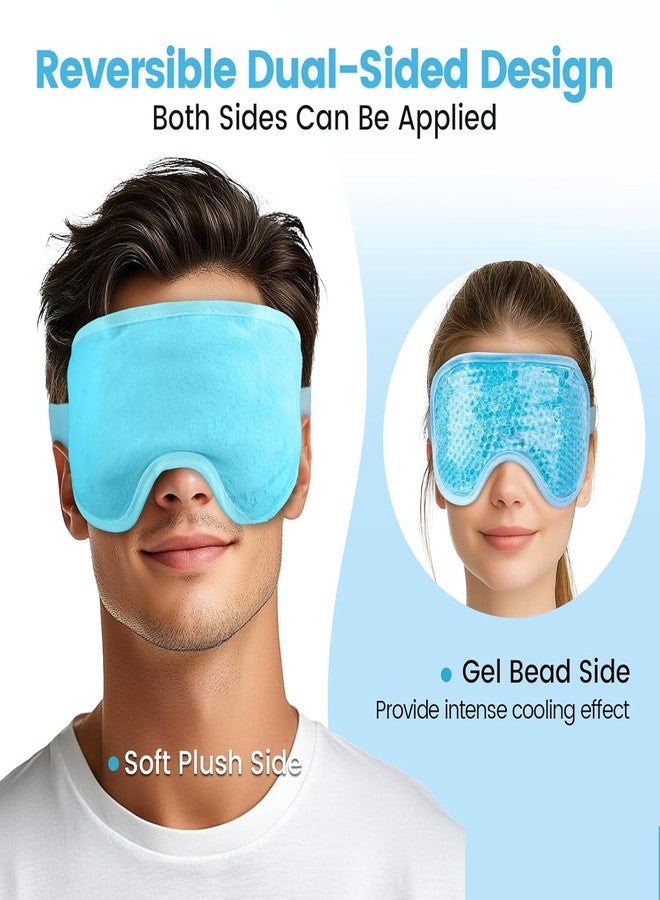 MAGHROLA Gel Eye Mask for Puffy Eyes, Hot&Cold Reusable Cooling Eye Mask for Dark Circles,Headache & Stress Relief - Soft Comfort Fit with Adjustable Strap - Cold Compress for Eyes & Face Spa Use,BLUE - Image 5