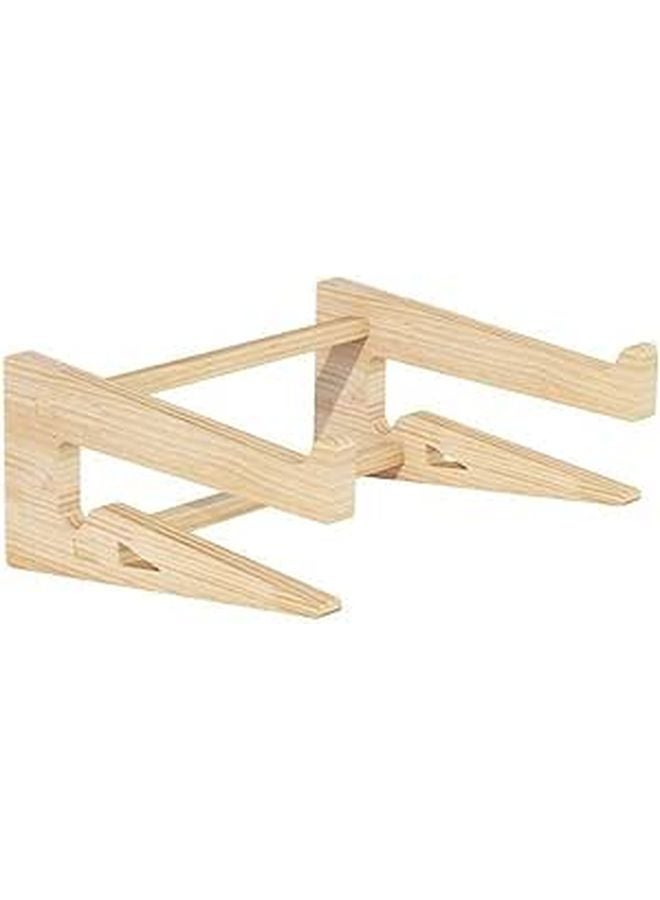 Wooden Laptop Stand for 12 to 14 7 Inch Laptops Reinforced Height Adjustable Ergonomic Desk Organizer - Image 1