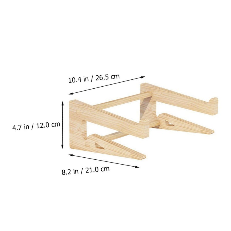 Wooden Laptop Stand for 12 to 14 7 Inch Laptops Reinforced Height Adjustable Ergonomic Desk Organizer - Image 3