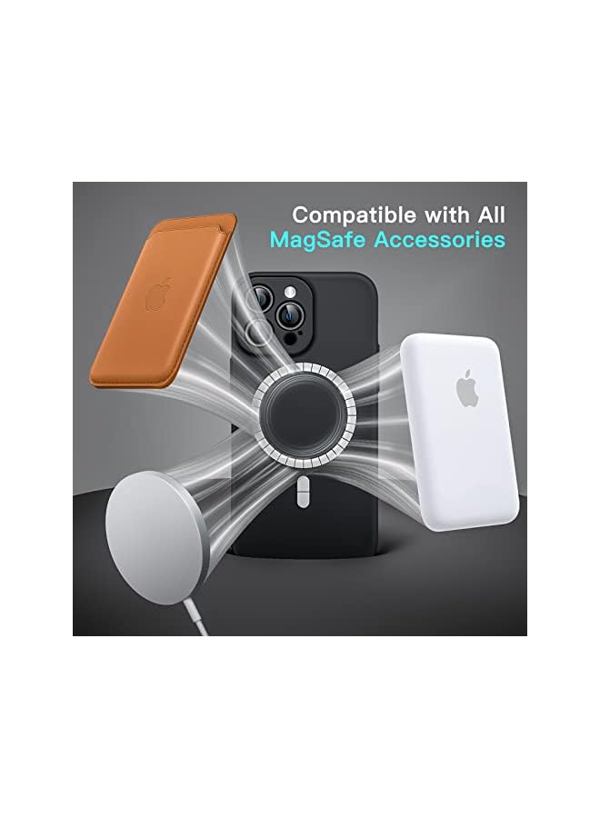 Jetech Magnetic Silicone Case For Iphone 13 Pro 6.1-Inch, Compatible With Magsafe, Phone Cover With Camera Lens Full Protection (Black) - Image 4