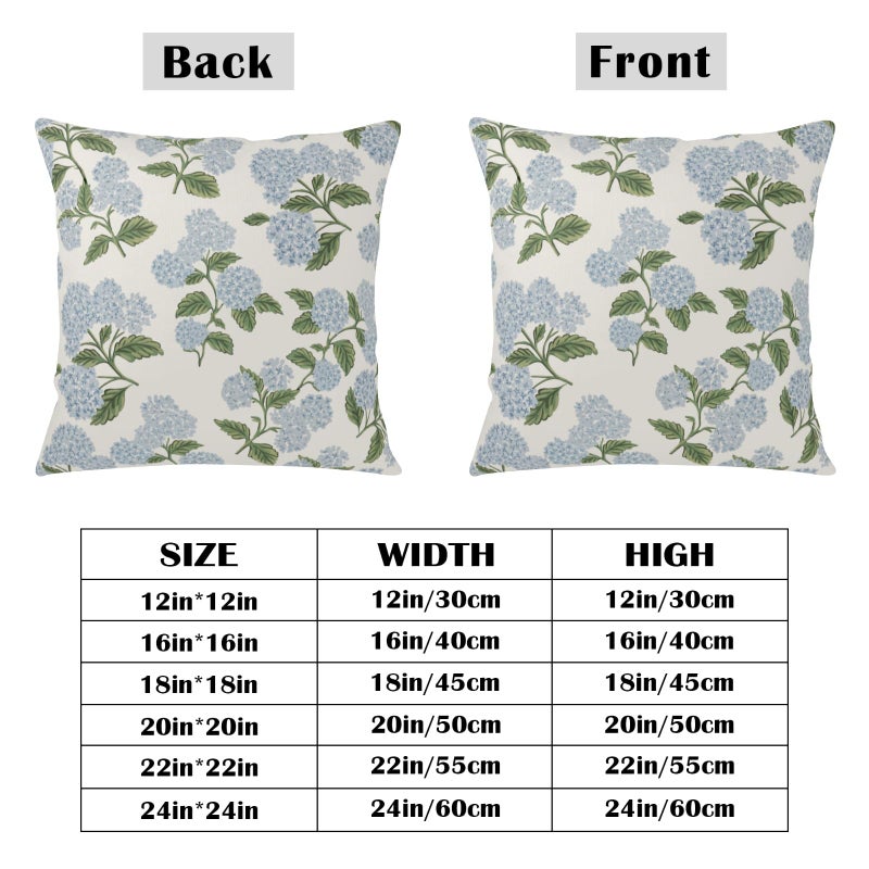 18 x 18 inch blue hydrangea flower double-sided printed pillow case 2 outdoor living room sofa decorative pillowcase - Image 5